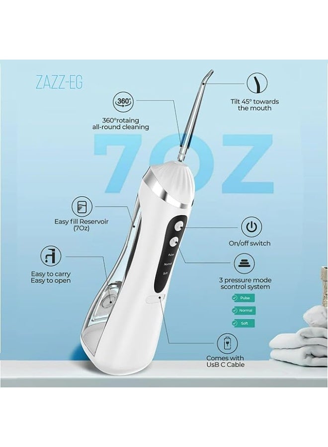 Portable Oral irrigator, Power Flosser, Cordless Oral Irrigator Cordless Irrigator, Dental Oral Irrigator IPX7 Waterproof 4 Jet Tips USB Rechargeable for Home and Travel - Image 2