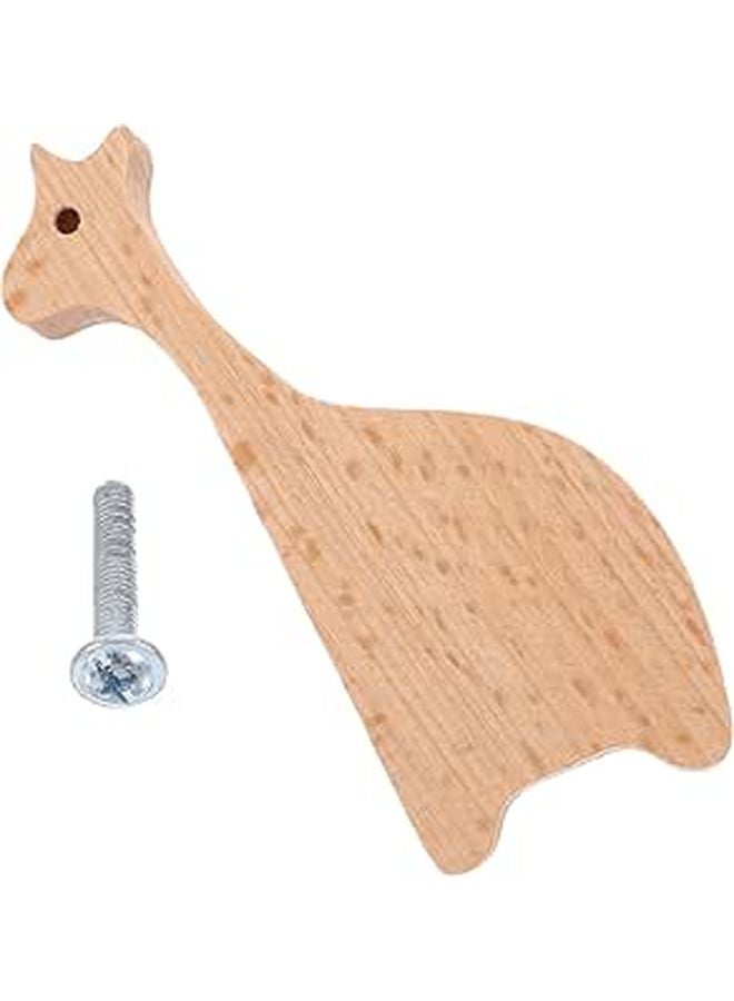 Giraffe Shaped Solid Beech Wood Drawer Pulls Cabinet Knobs Nursery Dresser Handles - Image 1