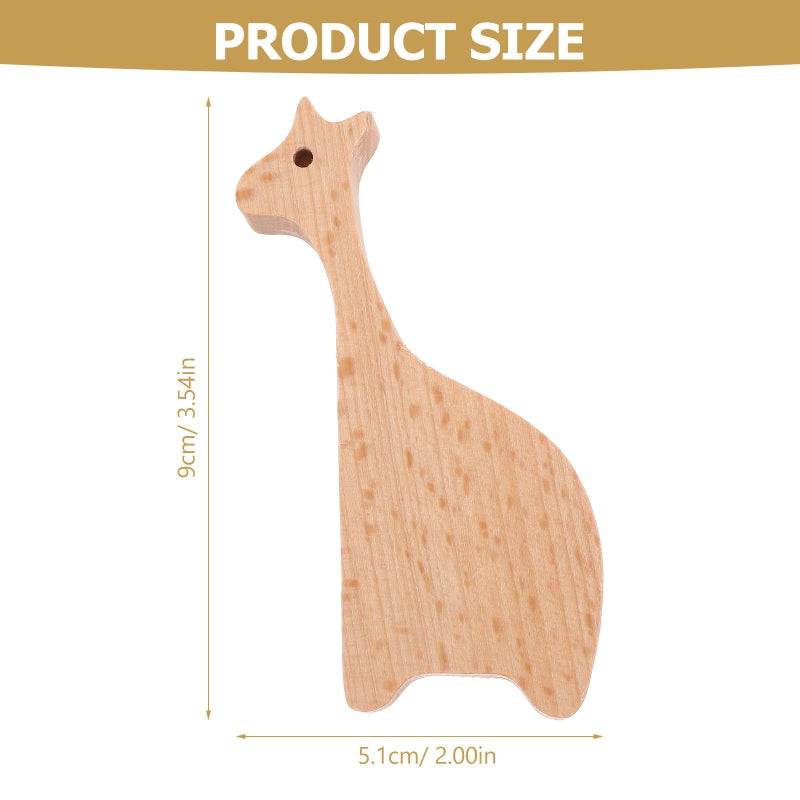 Giraffe Shaped Solid Beech Wood Drawer Pulls Cabinet Knobs Nursery Dresser Handles - Image 3