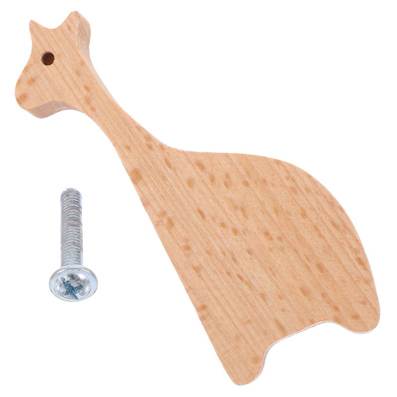 Giraffe Shaped Solid Beech Wood Drawer Pulls Cabinet Knobs Nursery Dresser Handles - Image 2