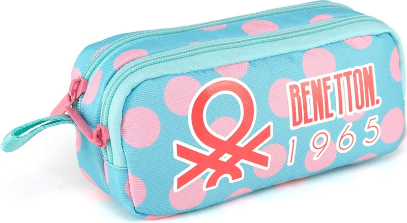 كامبريدج بولو كلوب United Colors Of Benetton. Polka Dot Double Compartment Girls Pencil Case