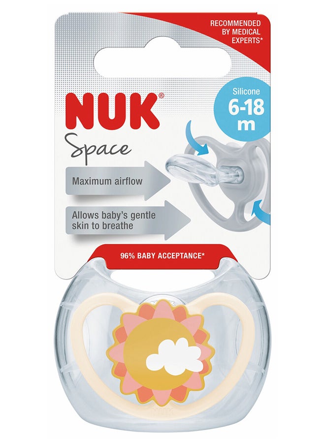 NUK Pacifier Space 6 18M 1Pc (Sun)