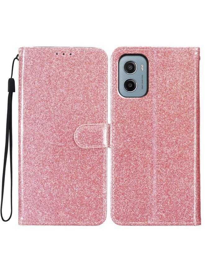 S-TOP Case For Motorola Moto E15 Glitter Powder Flip Leather Phone Case - Image 1