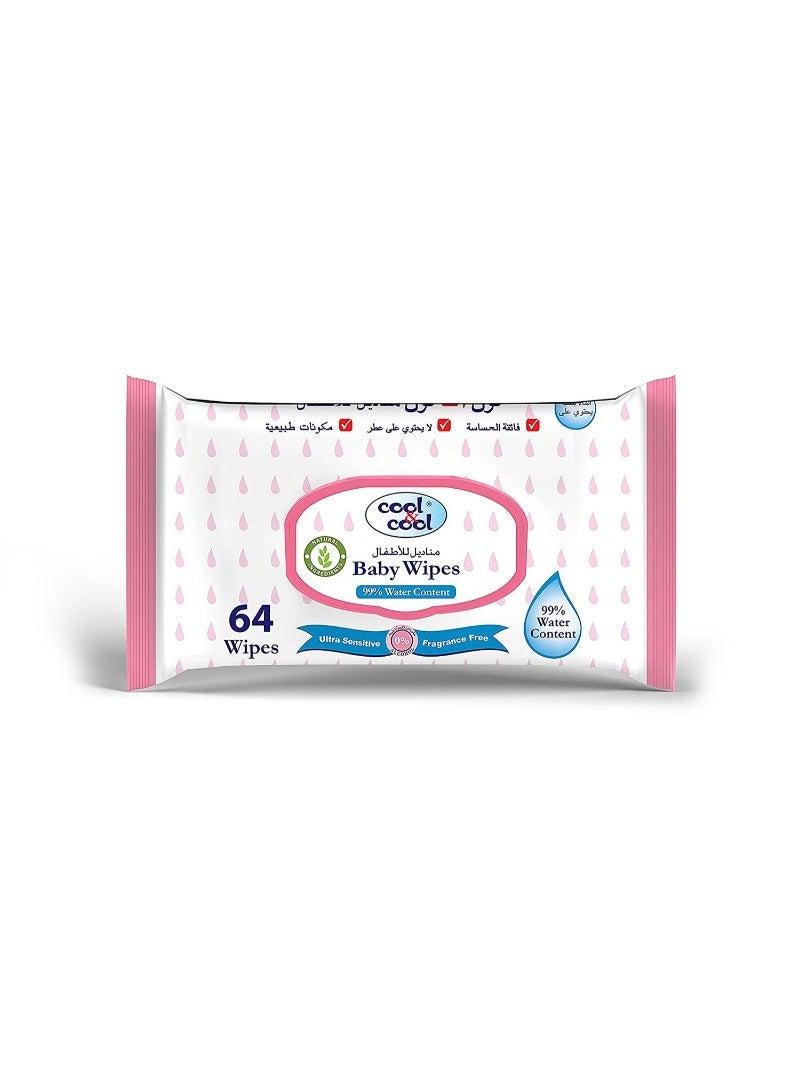 Cool & Cool Baby Wipes Ultra Sensitive 64 pcs