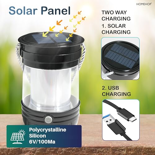 Homehop 100W Solar Light Outdoor Waterproof LED Rechargeable Emergency Lamp – USB Portable Floodlight for Home, Garden, Camping, and Indoor Use (White, ABS) - Image 2