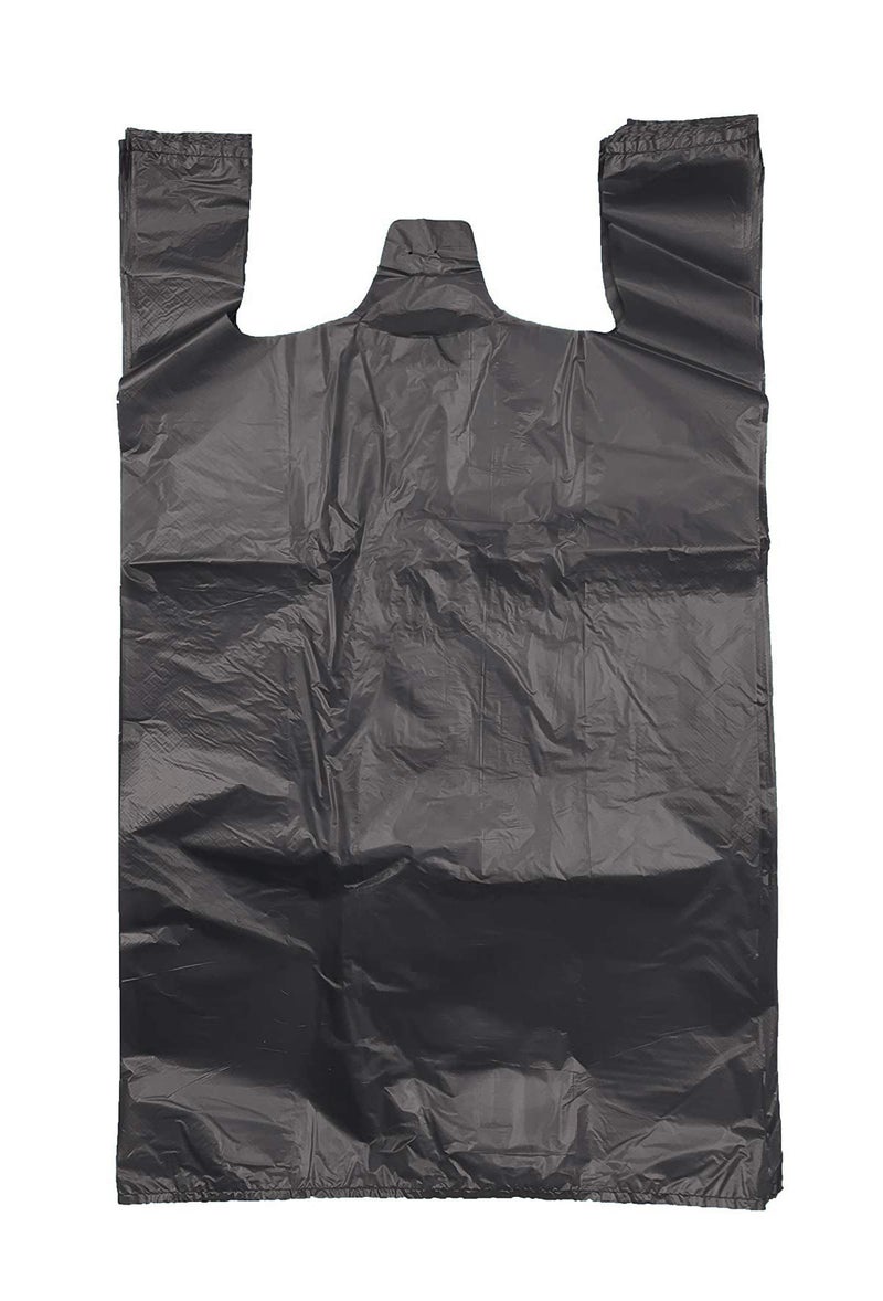 ROYAL7 JumboExtra Large 19x10x32 Plastic Grocery Reusable TShirts CarryOut Bags BLACK 50