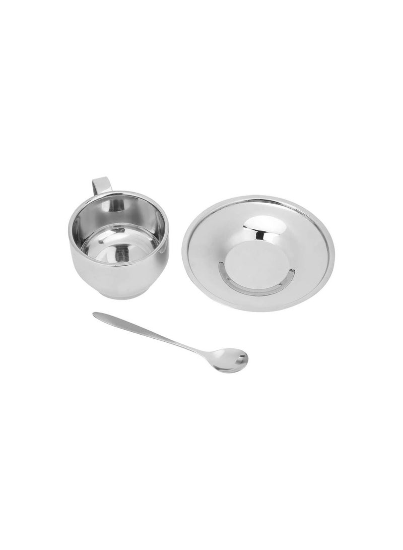 GGOOT Anti‑Scald Stainless Steel Coffee Cup Mugs Espresso Cups with Spoon Saucer Set Tableware - Image 1