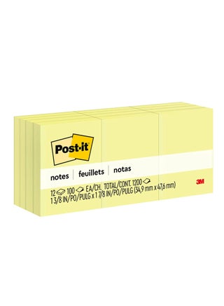 1200-Piece Small Size Yellow Sticky Notes