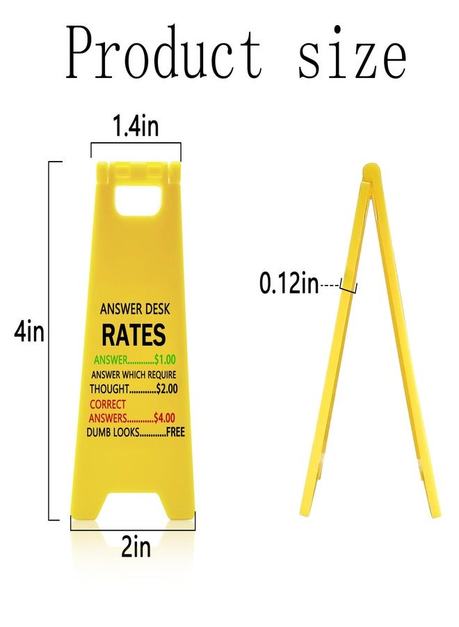 Zeptrix 4Pcs Funny Office Desk Decor Caution Overstimulated Desk Warning Sign Accessories Cubicle Decorations Work Gag Gifts for Birthday Christmas White Elephant Women Men Coworker Employee Boss Manager - Image 2
