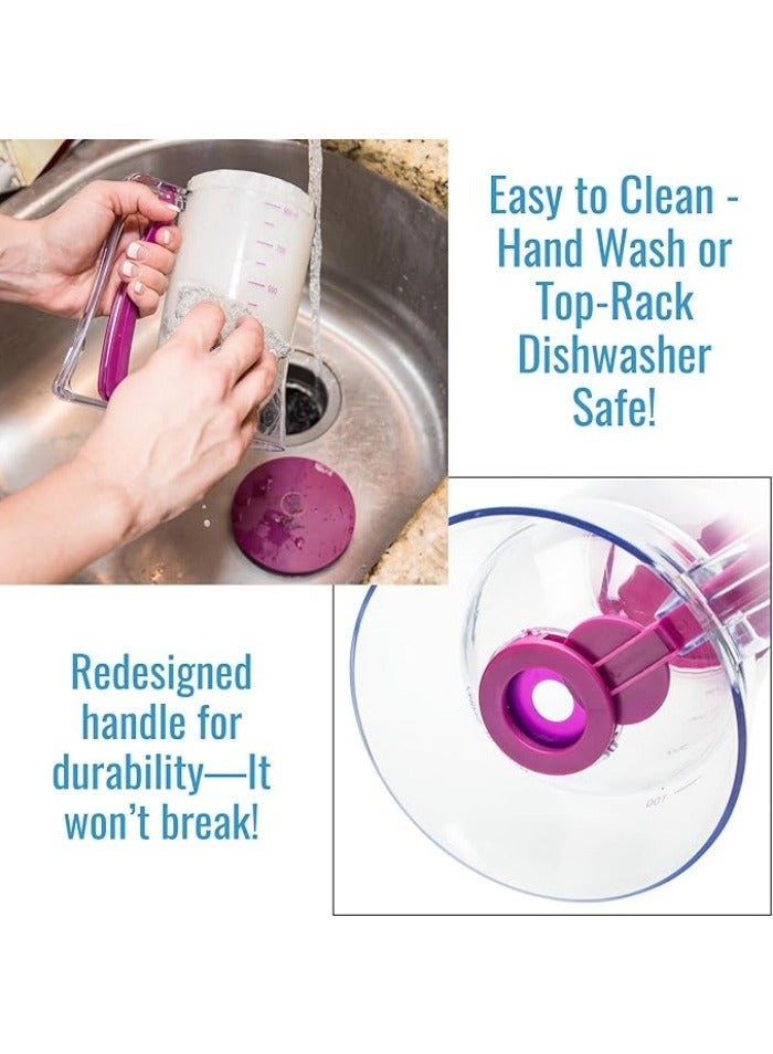 Pancake Batter Dispenser - Kitchen Must Have Tool for Perfect Pancakes, Cupcake, Waffle, Muffin Mix, Cake  Crepe - Easy Pour Baking Supplies for Griddle - Pancake Maker with Measuring Label - Image 2