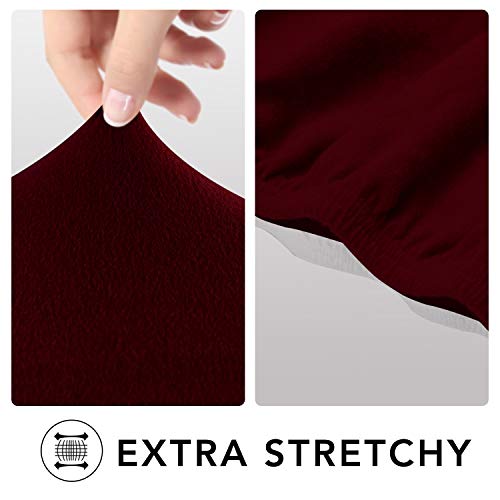 PureFit Super Stretch Sofa Slipcover – Spandex Non Slip Soft Couch Sofa Cover, Washable Furniture Protector with Non Skid Foam and Elastic Bottom for Kids, Pets （Sofa, Wine） - Image 4