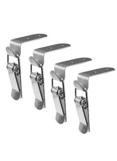 Excefore 90 Degree Buckle Hook Lock Bolt, Stainless Steel Safety Angle Locking Latch, Right Angle Door Hasp Latch, Hasp Latch Lock Bolt for Doors and Windows (Set of 4, Without Lock)  - Image 1