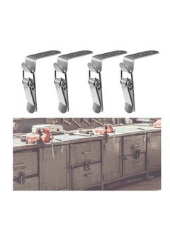 Excefore 90 Degree Buckle Hook Lock Bolt, Stainless Steel Safety Angle Locking Latch, Right Angle Door Hasp Latch, Hasp Latch Lock Bolt for Doors and Windows (Set of 4, Without Lock)  - Image 2