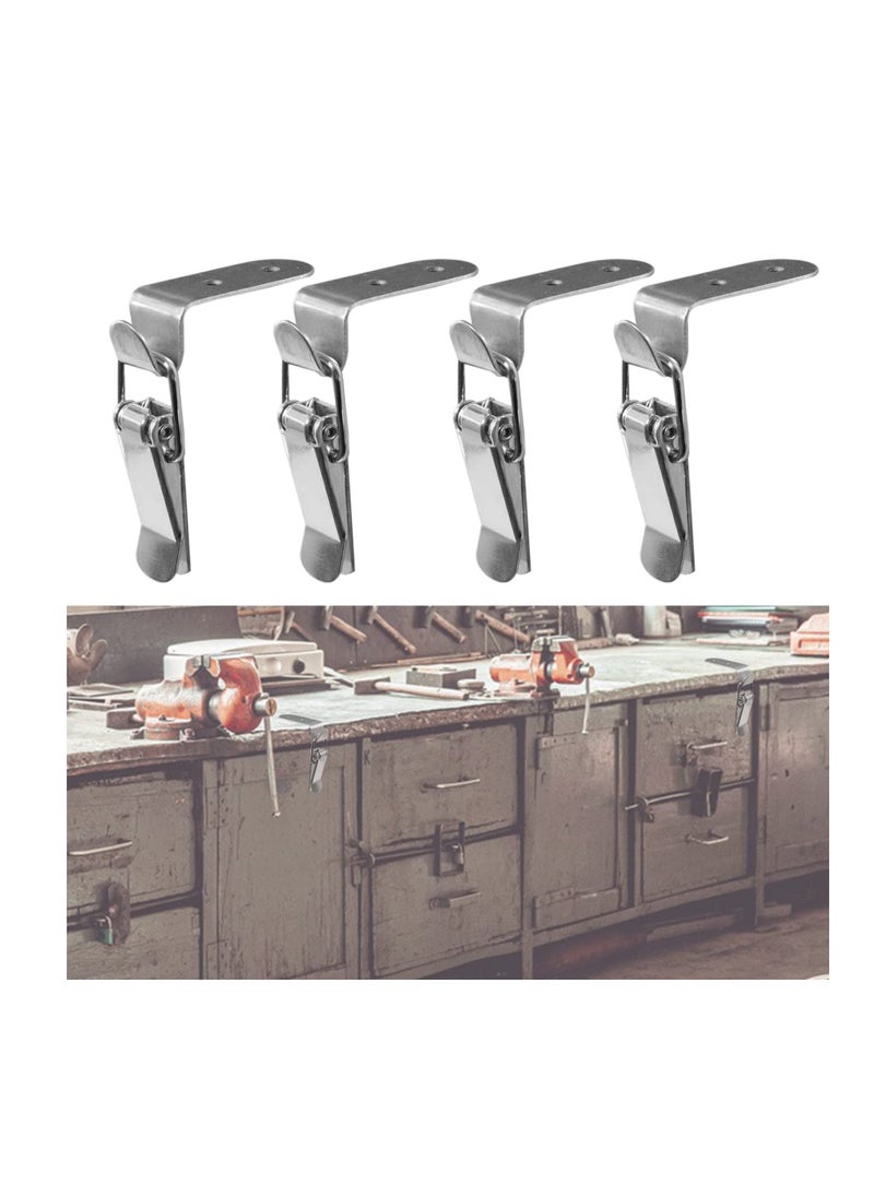 Excefore - 90 Degree Buckle Hook Lock Bolt, Stainless Steel Safety Angle Locking Latch, Right Angle Door Hasp Latch, Hasp Latch Lock Bolt for Doors and Windows (Set of 4, Without Lock) - Image 1