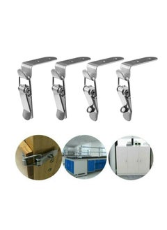 Excefore 90 Degree Buckle Hook Lock Bolt, Stainless Steel Safety Angle Locking Latch, Right Angle Door Hasp Latch, Hasp Latch Lock Bolt for Doors and Windows (Set of 4, Without Lock)  - Image 3