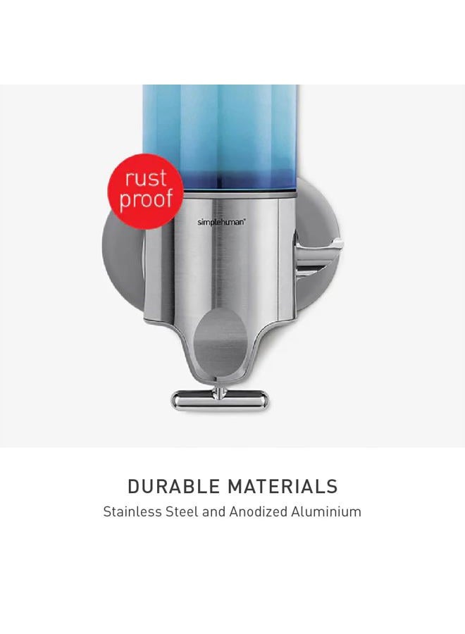 simplehuman Single Wall Mount Shower Pump, 15 fl. oz. Shampoo and Soap Dispenser, Stainless Steel - Image 5