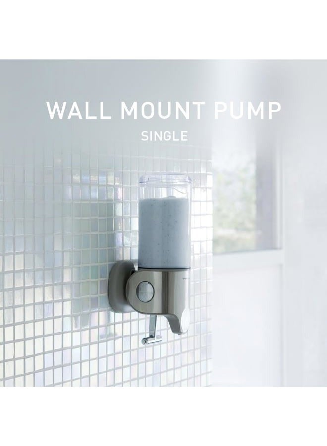 simplehuman Single Wall Mount Shower Pump, 15 fl. oz. Shampoo and Soap Dispenser, Stainless Steel - Image 2