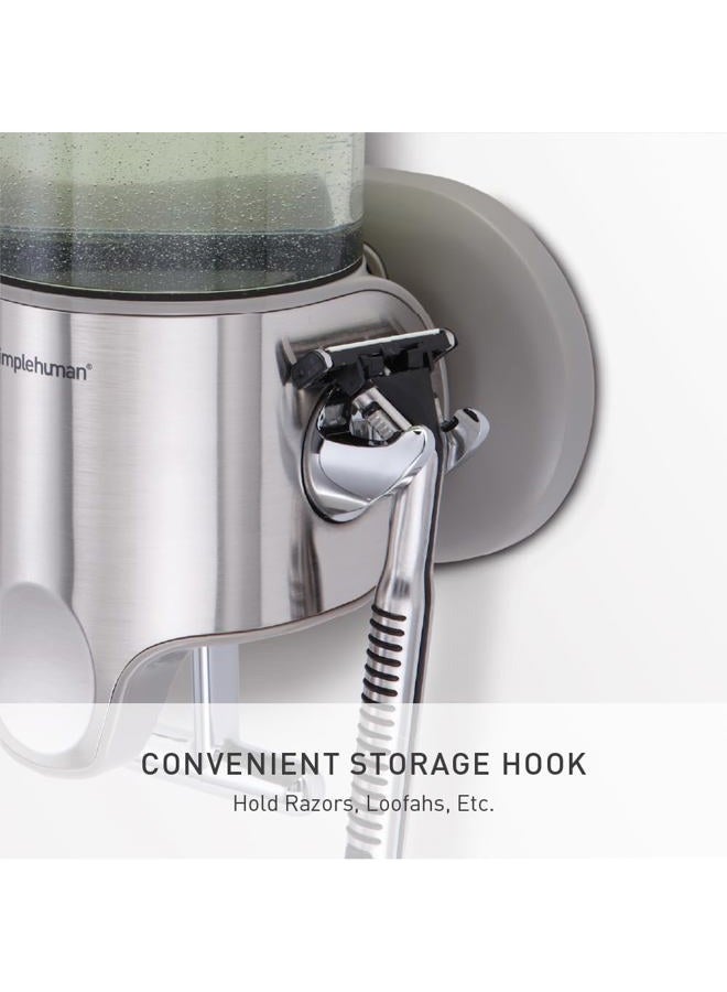 simplehuman Single Wall Mount Shower Pump, 15 fl. oz. Shampoo and Soap Dispenser, Stainless Steel - Image 4