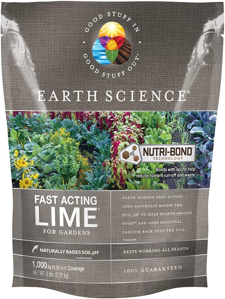 Earth Science Fast Acting Lime—5lb— Instantly Raise pH of Soil & Reduce Nutrient Runoff for Improved Growth & Color - Long Lasting Lawn Care with Calcium - Image 1