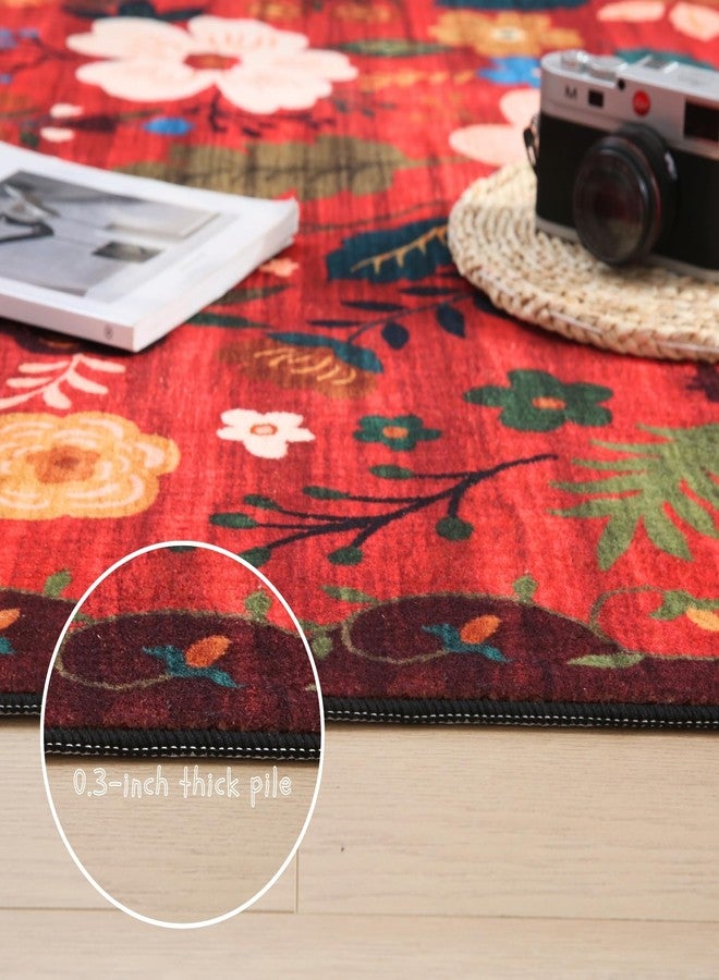 Rugcomf Runner for Hallway Kitchen Rug Non-Slip 60 x 150 cm Washable Runner Rugs Rubber Backed Soft Floral Pattern for Hallway Kitchen Laundry Room Bedroom Bathroom (Pink) - Image 4