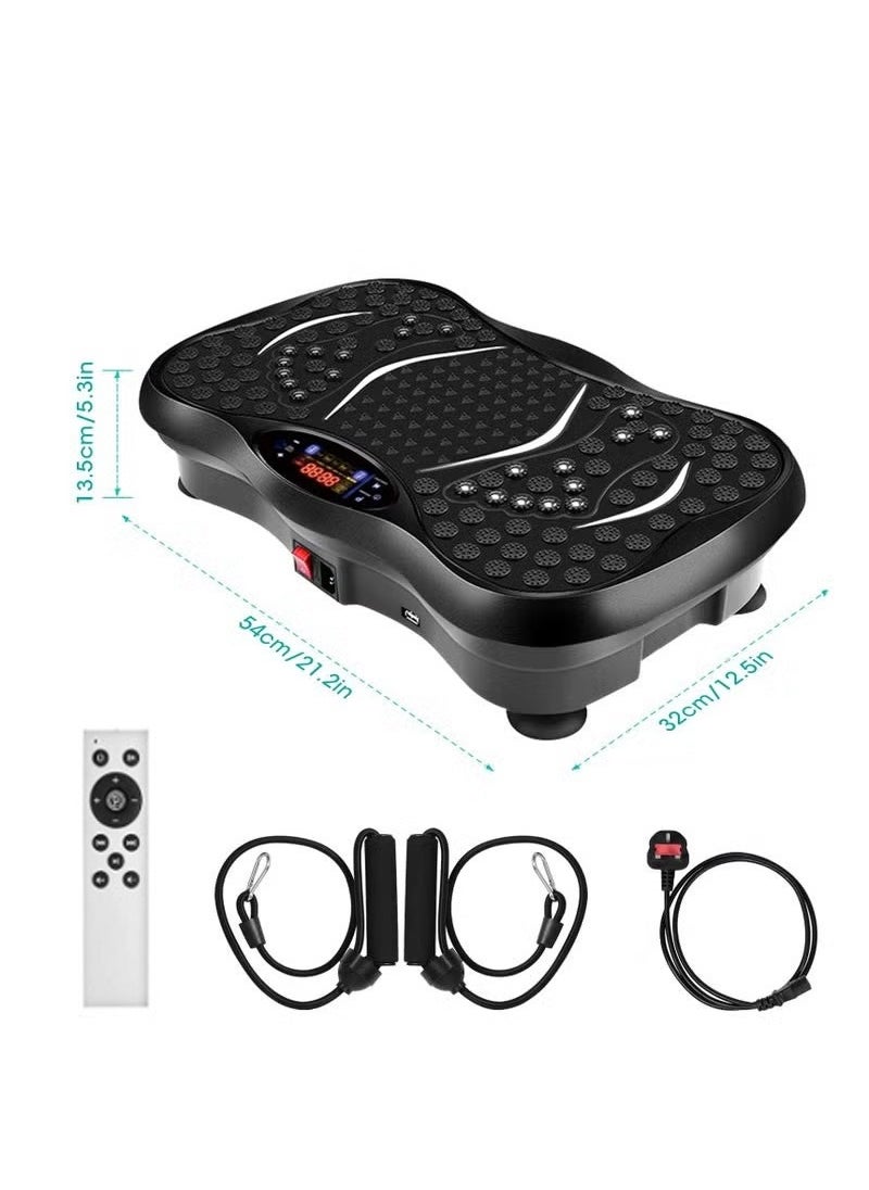 Vibration Plates, Vibration Fitness Exercise Machine for Home Use, with Bluetooth Speaker, 5 Program Modes, 2 Resistance Bands, Vibration Fitness Trainer, 330lb Max Load