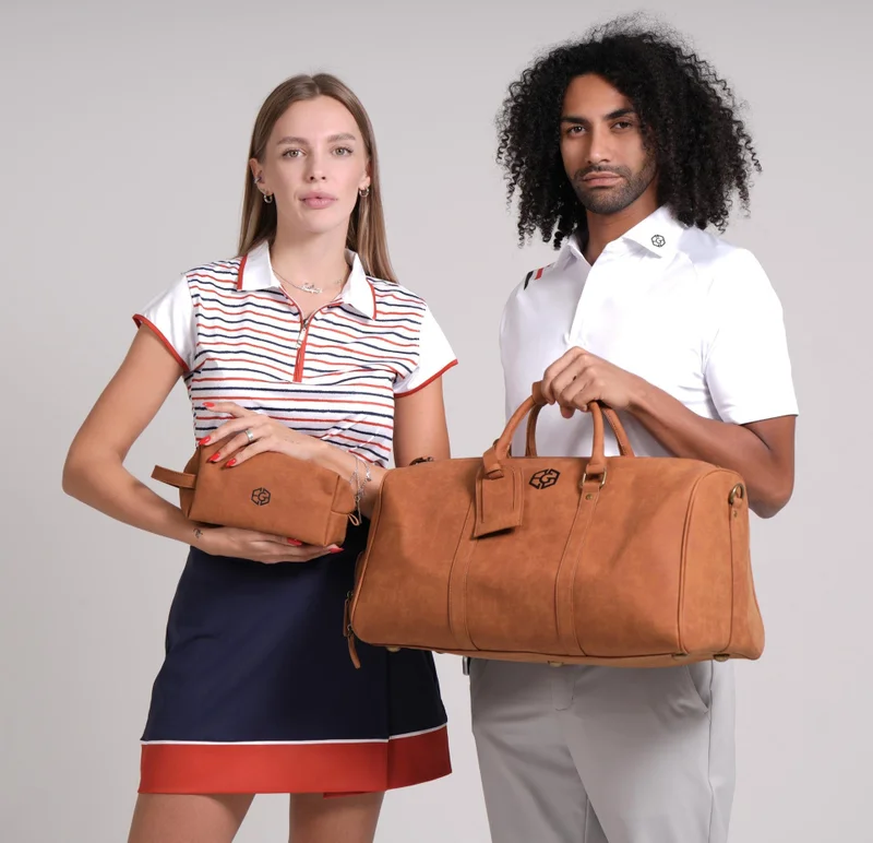 EGL Vegan Suede Leather Duffle Bag - Espresso Brown