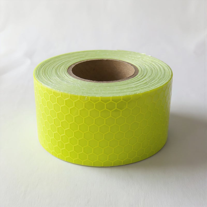 Reflective Tape Fluorescent Yellow Green 5cm x 3m Abrasion Resistant Impact Proof 3 Years Long Service Life - Image 2
