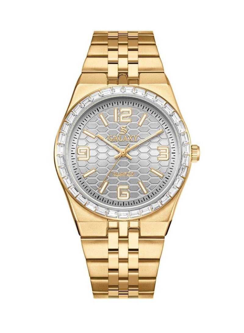 جالاكسي ساعة جالكسي GS-2398 للجنسين، ساعة معصم تناظرية، هيكل من الفولاذ المقاوم للصدأ، تصميم كلاسيكي أنيق، ساعة للارتداء اليومي - Image 1