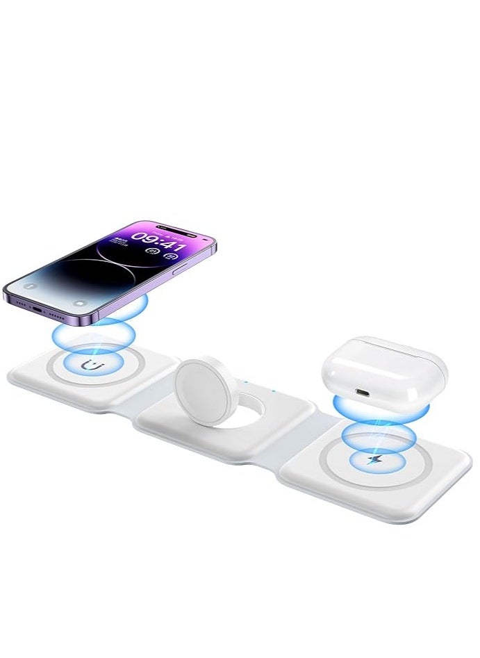 Rabos - Wireless Charging Pad, Portable 3 in 1 Foldable Charging Dock Power Station for Apple Watch, Multiple Devices Wireless Charger for iPhone Air Pods - Image 1