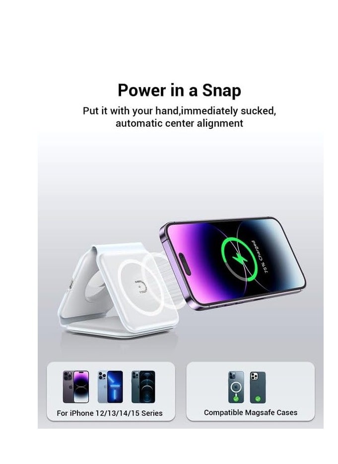 Rabos - Wireless Charging Pad, Portable 3 in 1 Foldable Charging Dock Power Station for Apple Watch, Multiple Devices Wireless Charger for iPhone Air Pods - Image 1