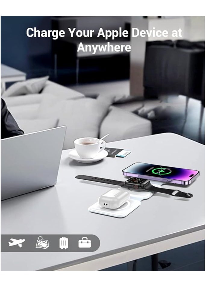 Rabos - Wireless Charging Pad, Portable 3 in 1 Foldable Charging Dock Power Station for Apple Watch, Multiple Devices Wireless Charger for iPhone Air Pods - Image 1