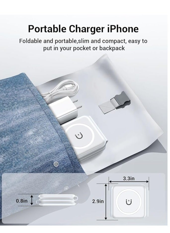 Rabos - Wireless Charging Pad, Portable 3 in 1 Foldable Charging Dock Power Station for Apple Watch, Multiple Devices Wireless Charger for iPhone Air Pods - Image 1