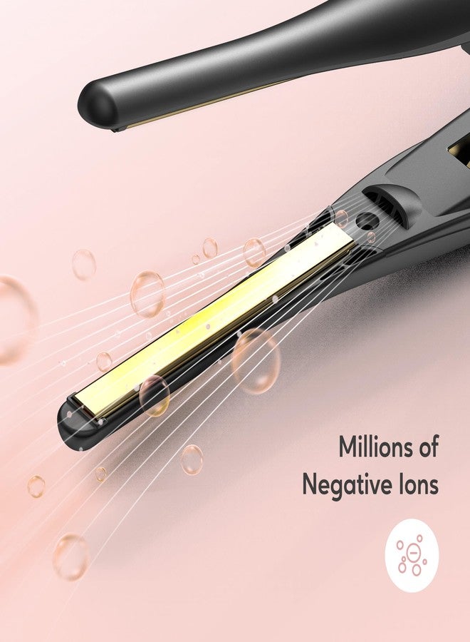ORYNNE 3/10'' Small Flat Irons for Short Hair Pixie Cut, 5s Ultra Fast Heat Up Tiny Pencil Flat Iron, Ionic Mini Edge Flat Iron, Skinny Thin Straightener Champagne Gold - Image 5