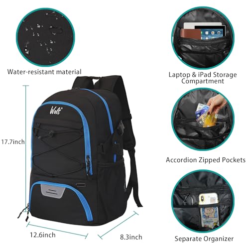 WOLT | Basketball Backpack Large Sports Bag with Separate Ball Holder & Shoes Compartment, Gifts for Basketball, Soccer, Volleyball, Swim, Gym, Travel - Image 2