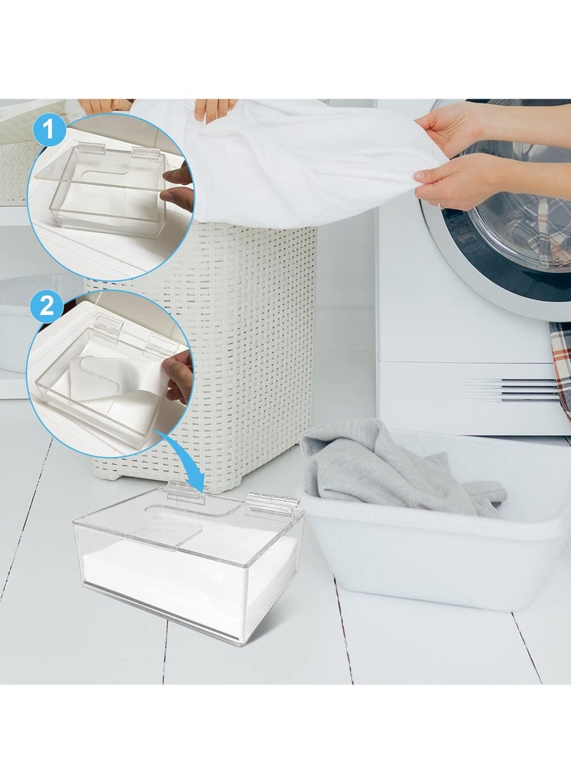 Generic Laundry Detergent Sheets Dispenser, Clear Acrylic Laundry Detergent Sheets Organizer with Lid, for Laundry Room, Fabric Softener Sheets Ball Holder, applicable to earth breeze,sheet laundry club  - Image 3