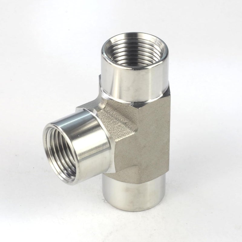 HFS (R) 1/2" NPT Female x 1/2" NPT Female x 1/2" NPT Female, 3-Way Female NPT Tee Fitting - 304 Stainless Steel Corrosion-Resistant, for Water, Gas, Oil (1/2" FEMALE NPT) - Image 3