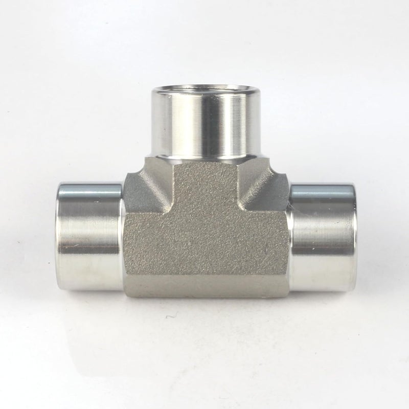 HFS (R) 1/2" NPT Female x 1/2" NPT Female x 1/2" NPT Female, 3-Way Female NPT Tee Fitting - 304 Stainless Steel Corrosion-Resistant, for Water, Gas, Oil (1/2" FEMALE NPT) - Image 4