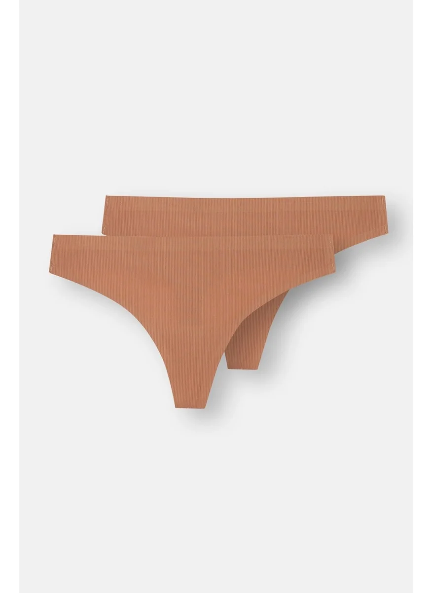 داجي Brown 5148KC 2-Pack Camisole Thong Panties