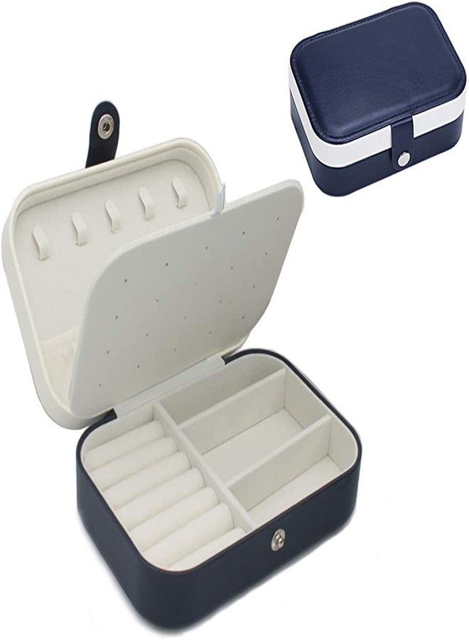 Marrone Travel Jewelry Case, Small Jewelry Box, Portable Travel Jewelry Box Trays Organizer Display Storage Case for women Rings and Earrings (Black&White) - Image 1