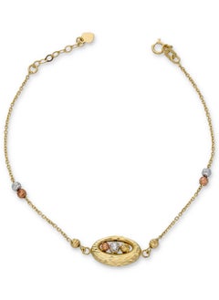 Gold Textured Beads Bracelet 18KT