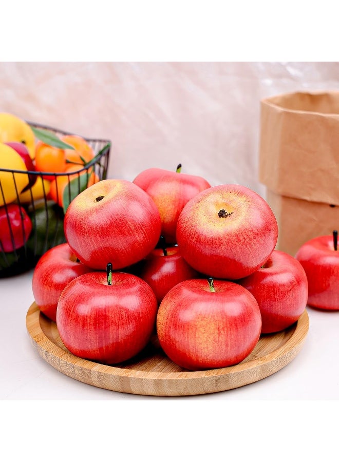 LATIFA 6pcs Lifelike Artificial Red Apple Faux Fake Apples Fruit Home House Kitchen Cabinet Decoration - Image 1