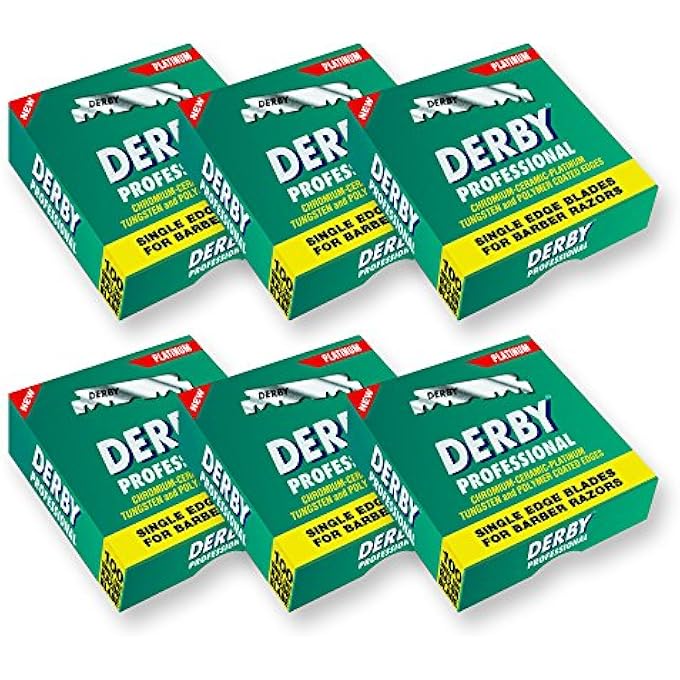 Derby Professional Single Edge Raszor Blades Set by THE SHAVE FACTORY 600 count