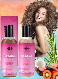 Sevich 2x100ml Batana Oil Shampoo and Conditioner Natural 100% Raw Batana Oil Hair Care Shampoo and Conditioner for Strengthens Nourishes Moisturizes Shines Restores Hair and Repair Damaged Hair  - Image 1