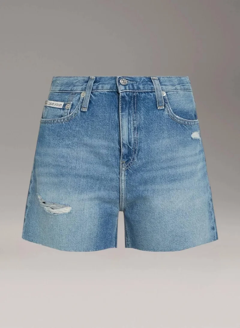 Calvin Klein Jeans Denim Light Mom Denim Shorts for Women | Best Price UAE