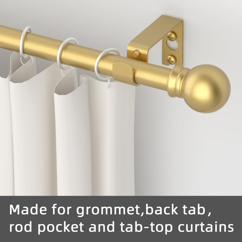 GXOACKJ Curtain Rods for windows 28-78 inch, 5/8 inch Decorative Gold Splicing Heavy Duty Metal Curtain Rod set with Brackets - Image 3