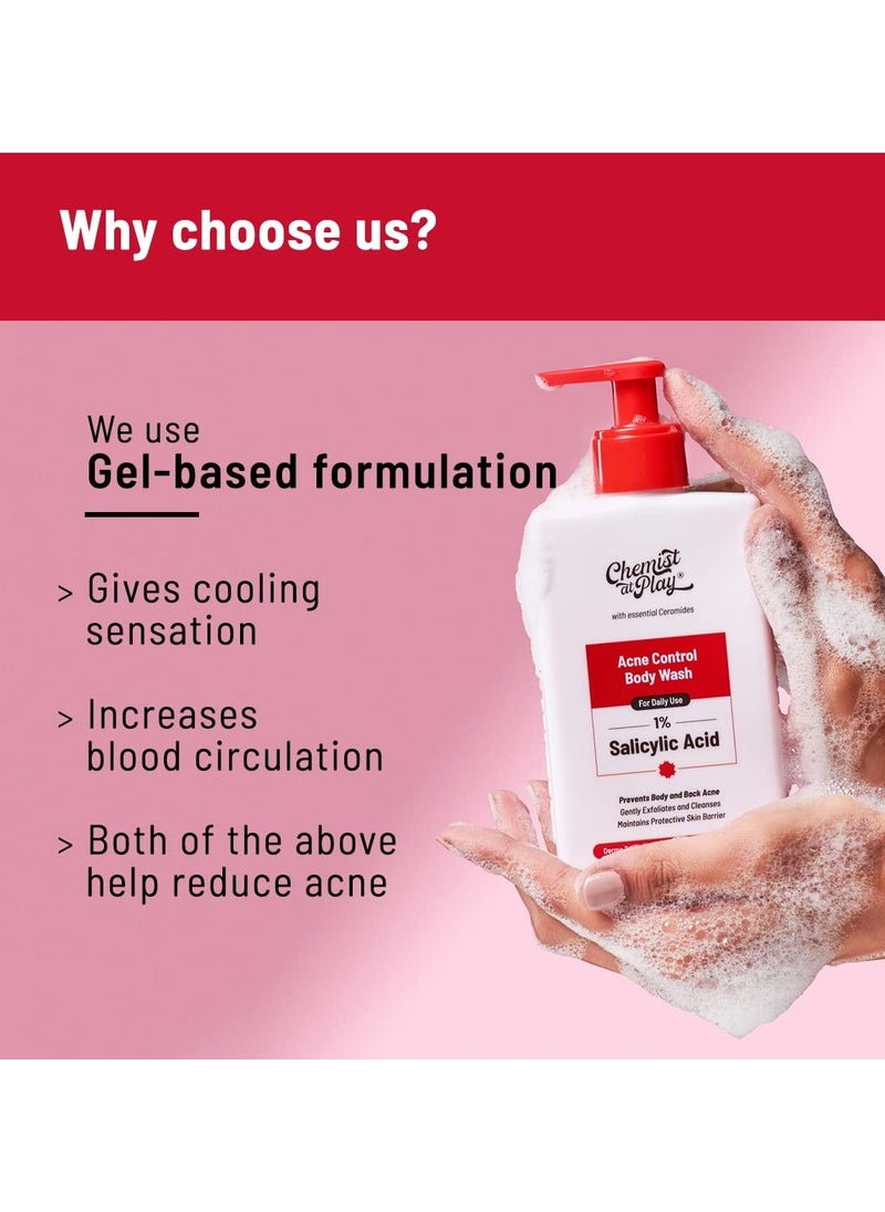 Chemist at Play 1% Salicylic Acid Body Wash 236ml  Paraben and SLS Free  Gentle Exfoliating Shower Gel .