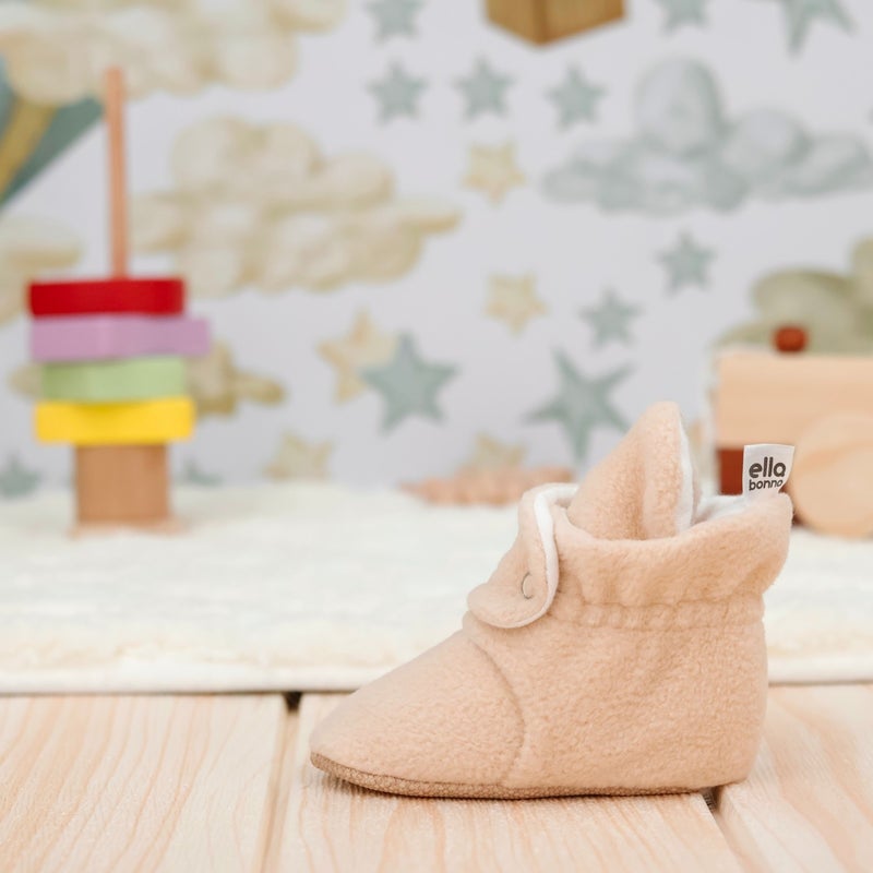 Ella Bonna Polar Baby Slippers, Non-Slip Sole, Home Boots, Nursery Shoes Booties, Beige - Image 3