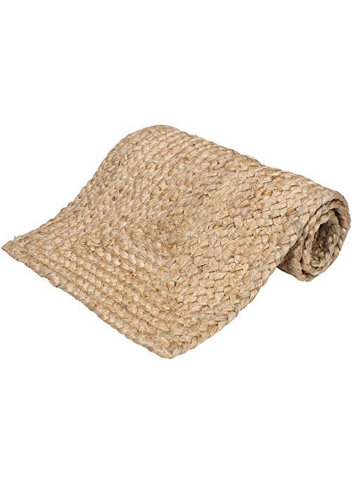 GLAMBURG - GLAMBURG Farmhouse Jute Burlap Table Runner 36 Inches Long, 13x36 Natural Jute Braided Table Runner, Organic Eco-Friendly Rustic Vintage Dining Table Runner - Image 1