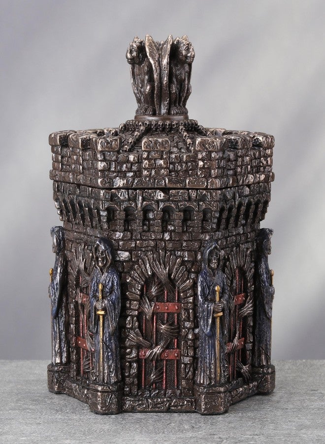 Veronese Design 5 1/4 Inches Gargoyle Hexagon Wardon Of Souls Trinket Box Cold Cast Resin Bronze Finish Gothic Home Decor - Image 4