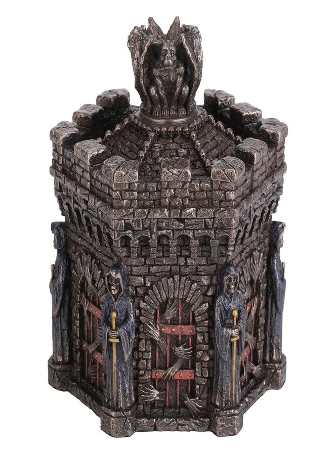 Veronese Design 5 1/4 Inches Gargoyle Hexagon Wardon Of Souls Trinket Box Cold Cast Resin Bronze Finish Gothic Home Decor - Image 1